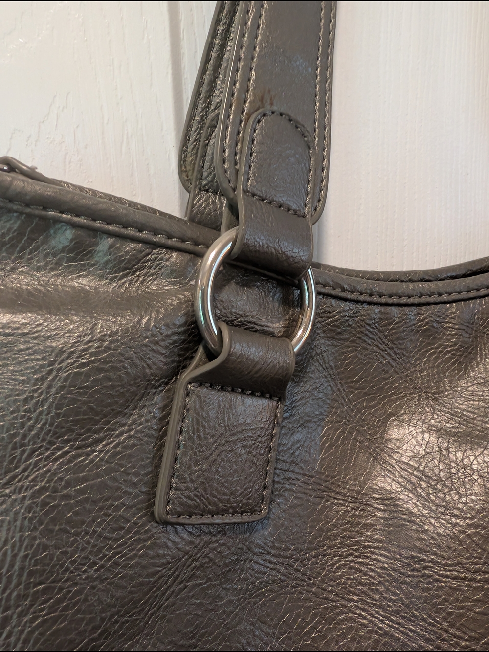 Enzo Angiolini Gun Metal Grey Tote/Hobo Bag - Picture 3 of 13